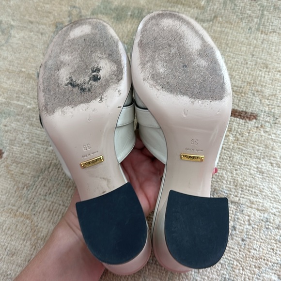 Gucci Mystic White Marmont Fringe Leather Mules size 39 - Picture 10 of 14